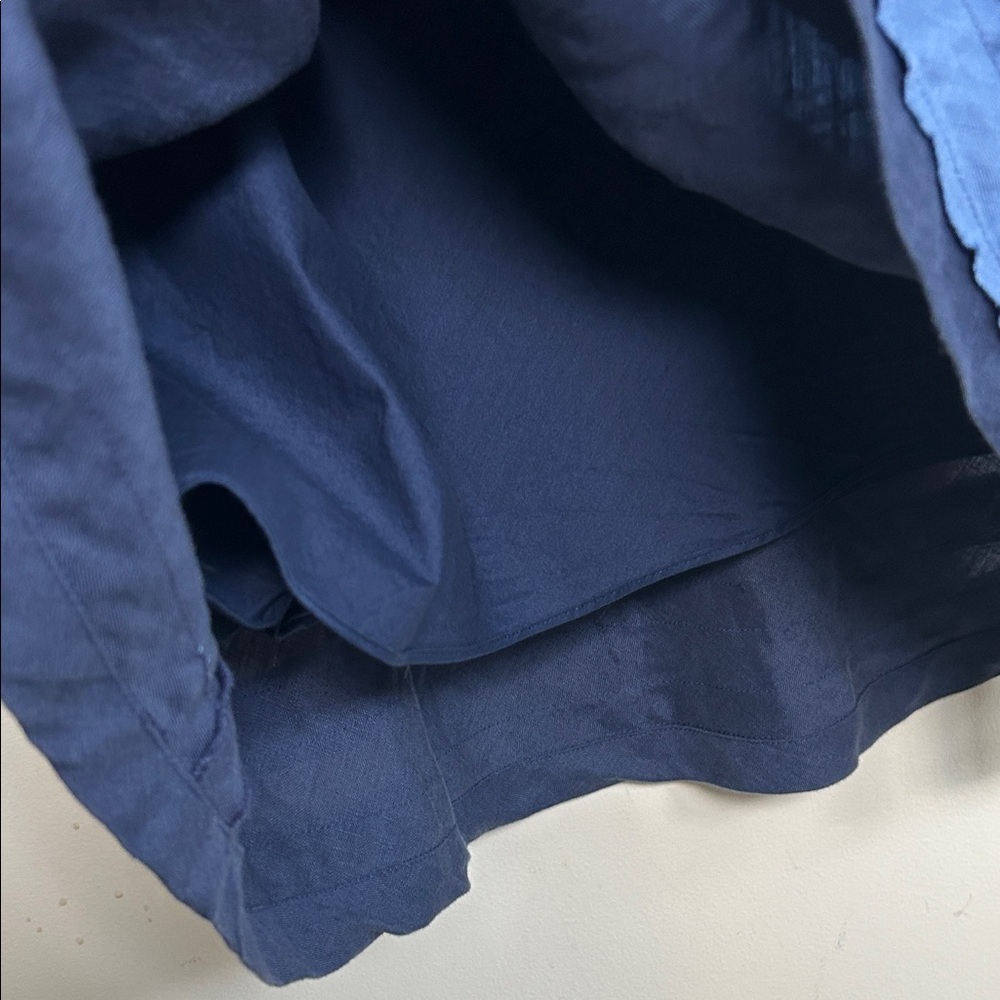 Elegant linen Blue Women's Skirt - Picture 4 of 6